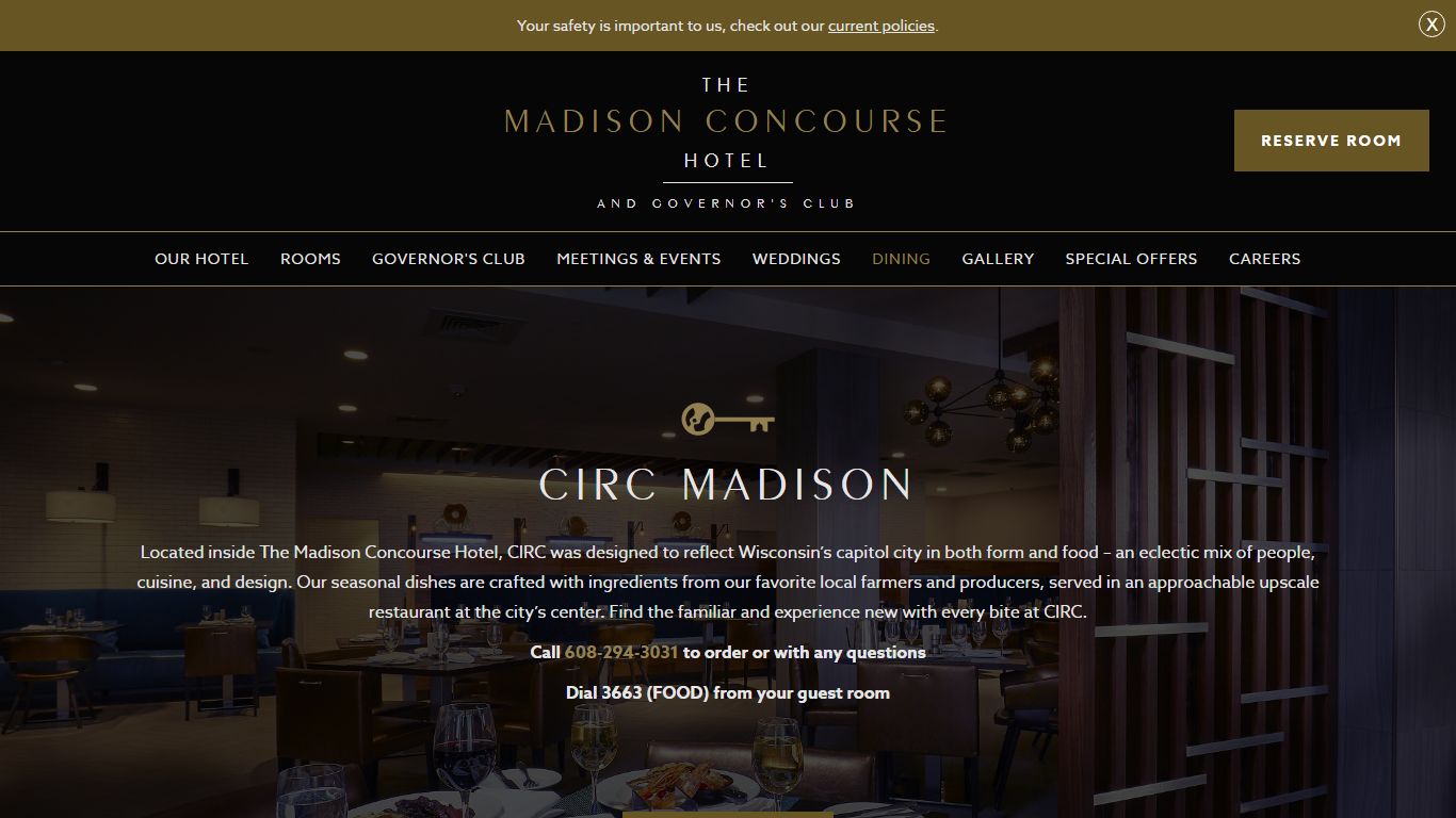 CIRC Downtown Madison Restaurant | The Madison Concourse Hotel