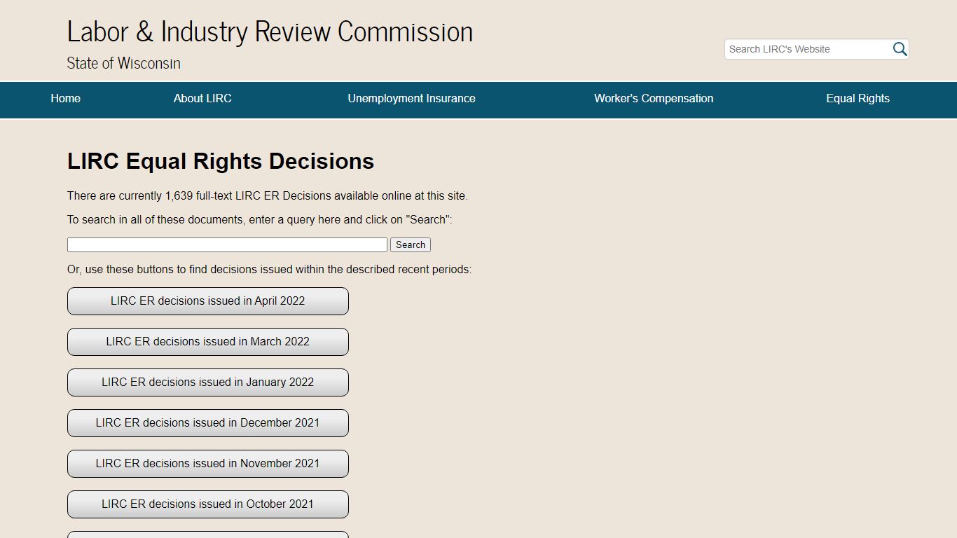 LIRC - ER Decisions - Wisconsin